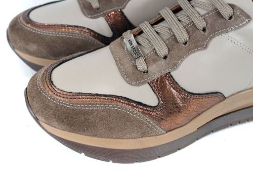 Sneakers damă Cuoio Brillante din piele naturală cu detalii de cupru