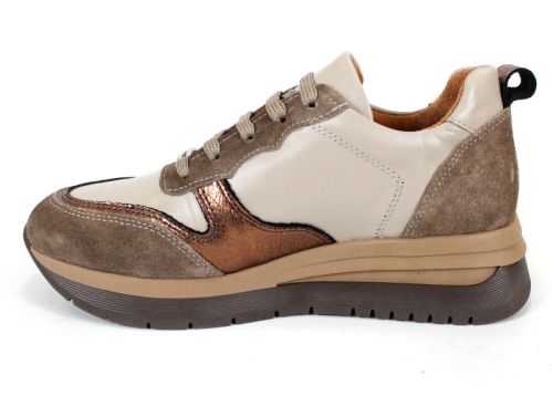 Sneakers damă Cuoio Brillante din piele naturală cu detalii de cupru