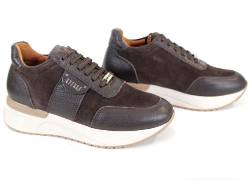 Sneakers damă din piele naturală și velur – model Bruna Forte