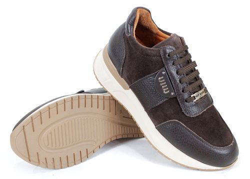 Sneakers damă Bruna Forte din piele floater maro și velur – tendința sezonului