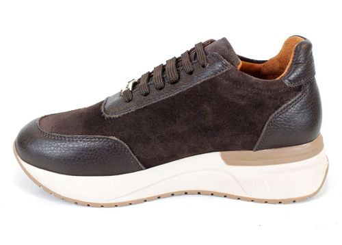 Sneakers damă Bruna Forte din piele floater maro și velur – tendința sezonului