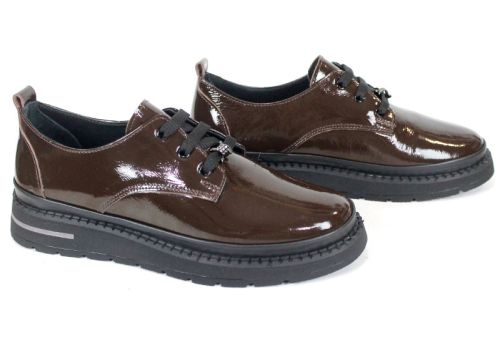 pantofi damă din lac natural maro – Classica Bruna