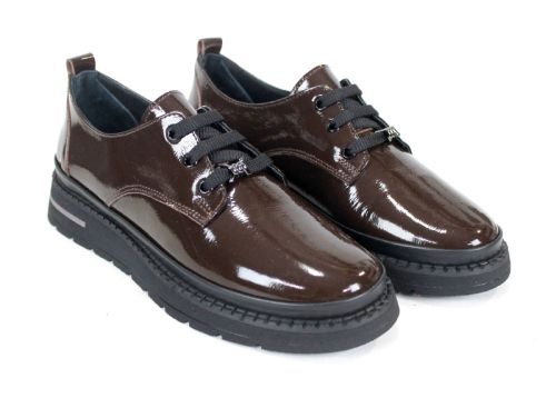 pantofi damă din lac natural maro – Classica Bruna