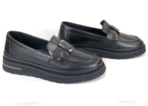 loafers damă din piele naturală negri – Eleganza Nera