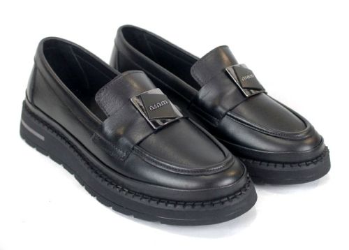 loafers damă din piele naturală negri – Eleganza Nera