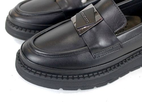 loafers damă din piele naturală negri – Eleganza Nera