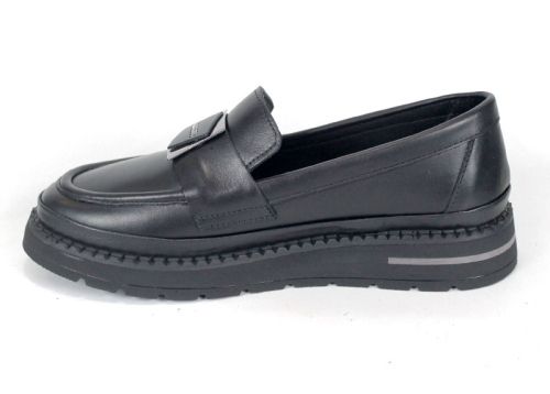 loafers damă din piele naturală negri – Eleganza Nera