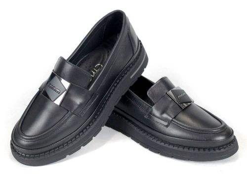 loafers damă din piele naturală negri – Eleganza Nera