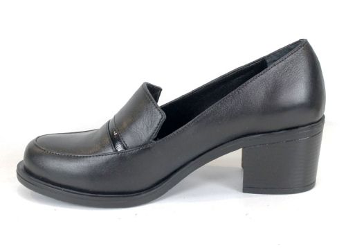 pantofi damă cu toc din piele naturală cu detaliu lac – Eleganza Classica