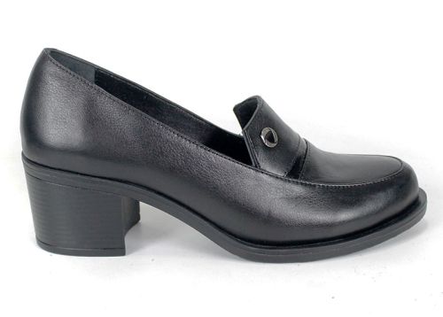 pantofi damă cu toc din piele naturală cu detaliu lac – Eleganza Classica