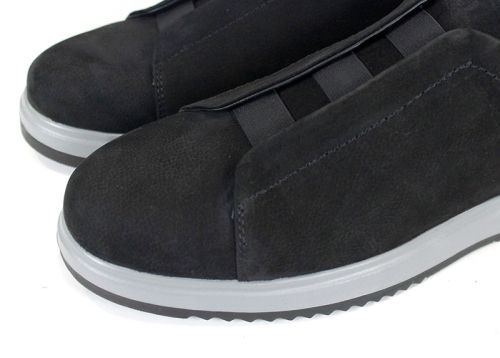 pantofi bărbătești nubuc natural kaki fără șireturi cu elastice și talpă sport