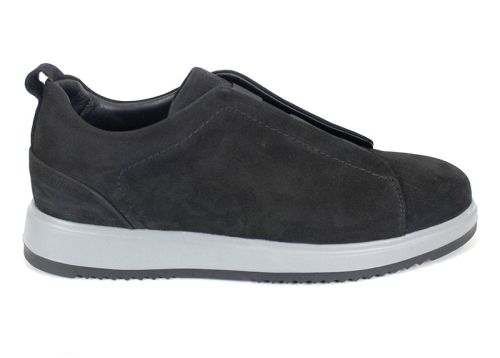 pantofi bărbătești nubuc natural kaki fără șireturi cu elastice și talpă sport