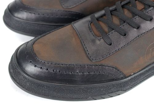 pantofi casual bărbați Noir Rustique din piele naturală neagră și maro