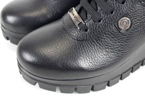 Pantofi damă casual Fortis Linea – piele naturală floater și velur croco, platformă medie cu talpă de iarnă