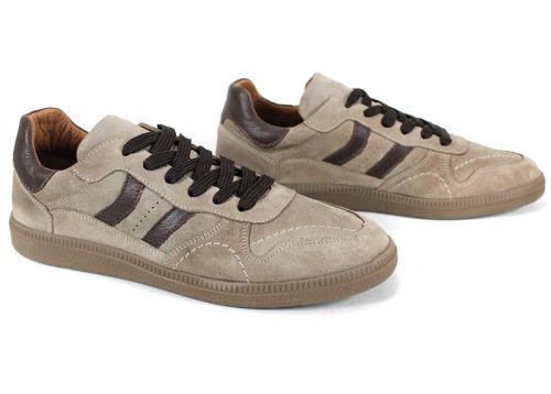 Pantofi sport retro damă Auria Tempo din piele întoarsă – culoare vizon