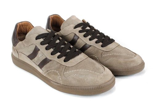 Pantofi sport retro damă Auria Tempo din piele întoarsă – culoare vizon