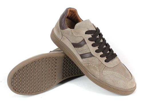 Pantofi sport retro damă Auria Tempo din piele întoarsă – culoare vizon