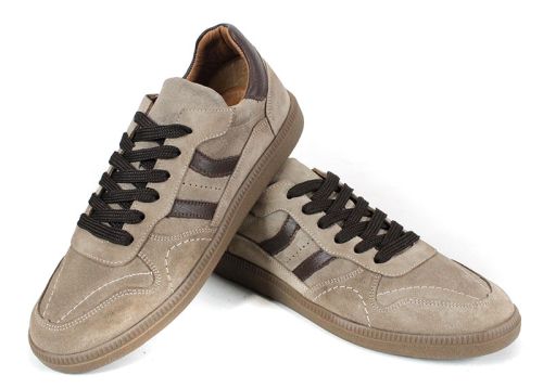 Pantofi sport retro damă Auria Tempo din piele întoarsă – culoare vizon