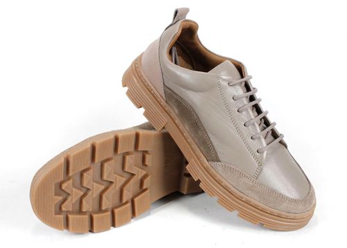 Pantofi casual damă Terra Nova din piele naturală și piele întoarsă – vizon