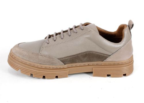 Pantofi casual damă Terra Nova din piele naturală și piele întoarsă – vizon