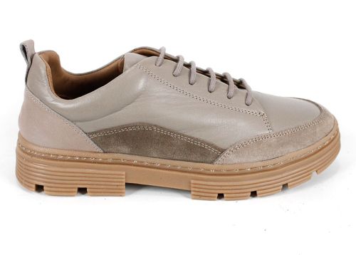 Pantofi casual damă Terra Nova din piele naturală și piele întoarsă – vizon