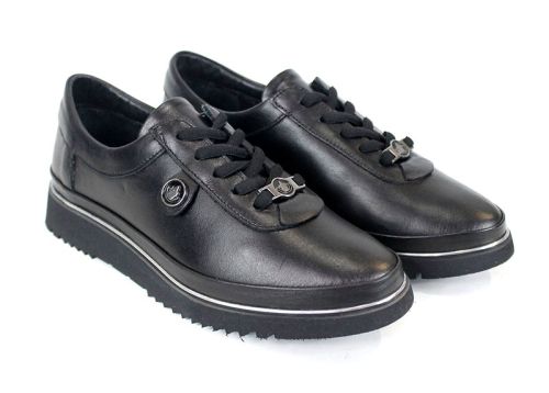 Pantofi damă Linea Nova – piele naturală și talpă neagră