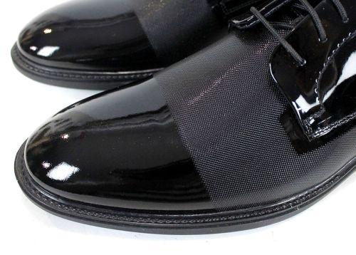 Pantofi bărbați Alek toamnă-iarnă din lac natural negru cu laser