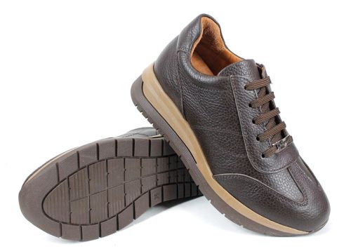 Pantofi sport damă Eleta din piele naturală floater maro