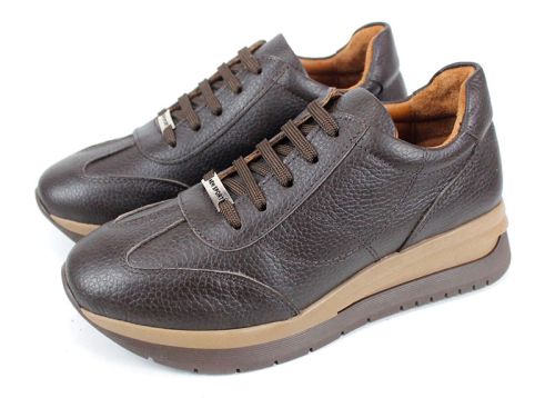 Pantofi sport damă Eleta din piele naturală floater maro