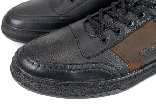 pantofi casual bărbați din piele naturală cu detaliu maro