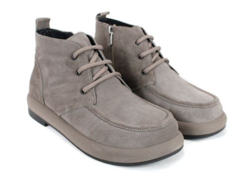 Pantofi damă Linea Velluto tip Clarks din piele întoarsă vizon, cu talpă flexibilă și design clasic