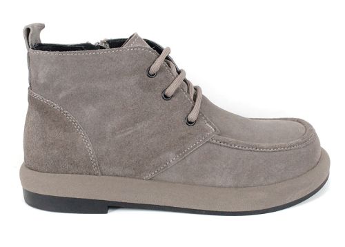 Pantofi damă Linea Velluto tip Clarks din piele întoarsă vizon, cu talpă flexibilă și design clasic