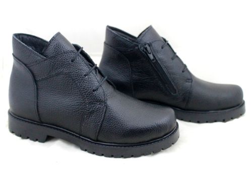 ghete de damă Linea Fiera din piele naturală, cu talpă de iarnă și interior călduros tip ursuleț