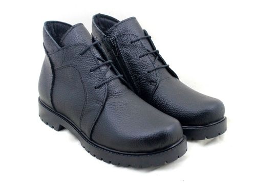 ghete de damă Linea Fiera din piele naturală, cu talpă de iarnă și interior călduros tip ursuleț