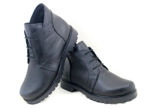 ghete de damă Linea Fiera din piele naturală, cu talpă de iarnă și interior călduros tip ursuleț