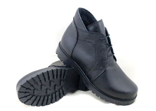 ghete de damă Linea Fiera din piele naturală, cu talpă de iarnă și interior călduros tip ursuleț