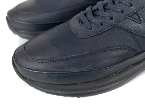 pantofi bărbați Delato din piele nabuc bleumarin