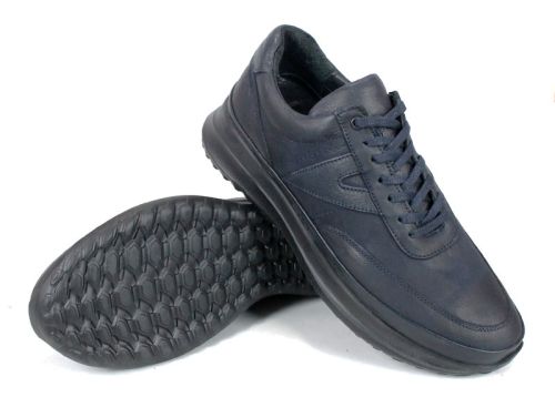 pantofi bărbați Delato din piele nabuc bleumarin