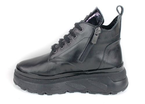 Ghete sport damă Night Nova din piele naturală – negre