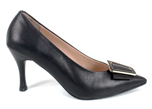 Eleganza Viva Black Edition – pantofi eleganți damă din piele naturală și velur