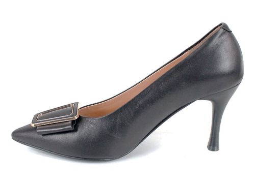 Eleganza Viva Black Edition – pantofi eleganți damă din piele naturală și velur