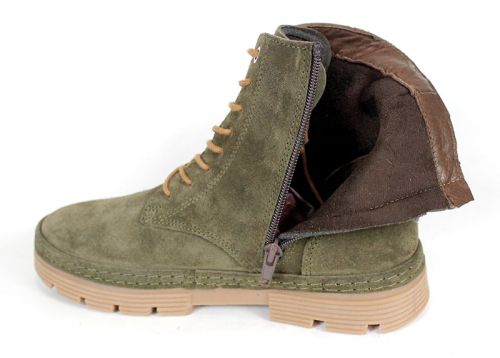 Pantofi tip clarks Verde Road – piele velur verde, talpă cusută
