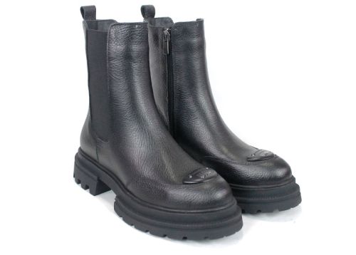 Sombra – Ghete Chelsea damă din piele naturală, negre