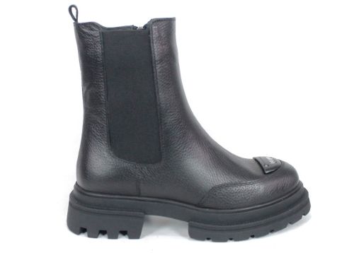 Sombra – Ghete Chelsea damă din piele naturală, negre
