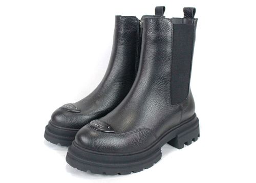 Sombra – Ghete Chelsea damă din piele naturală, negre