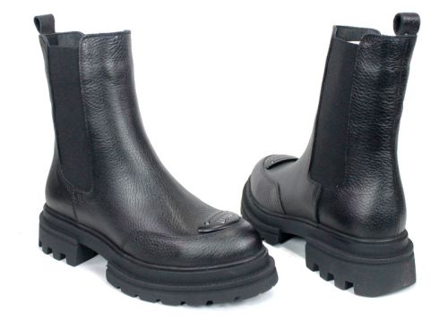 Sombra – Ghete Chelsea damă din piele naturală, negre
