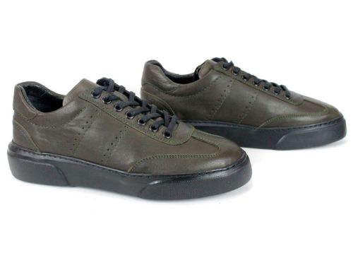Pantofi bărbătești Cavero din piele naturală verde