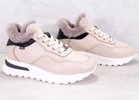 Tenisi dama cu lana de miel in bej - model Cosy Chic Sneaker