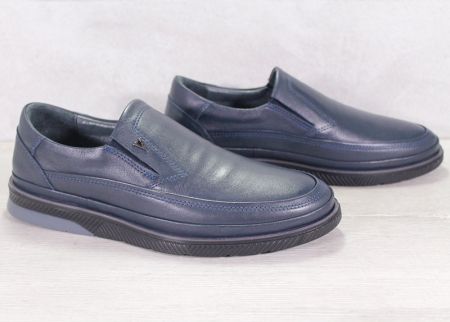 Mocasini pentru bărbați în albastru bleumarin - model „Navy Ease”