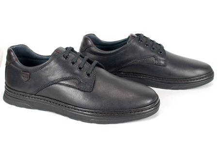 Pantofi barbatesti din piele naturala de culoare neagra - Model Classic.